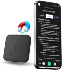 Voice Recorder with APP for AI Voice-to-Text Transcription, GPT-4o Summary, Mind Mapping, 64GB Storage, and a Magnetic Design, Dictaphone for Calls, Lectures, and Meetings, by FoCase Rec  Electronics