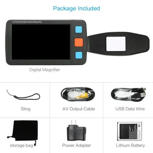 ⁦Electronic Magnifying Glass Low Vision Reading - 5.0 Hd Reading Magnifier Portable - Aliexpress⁩ - الصورة ⁦2⁩
