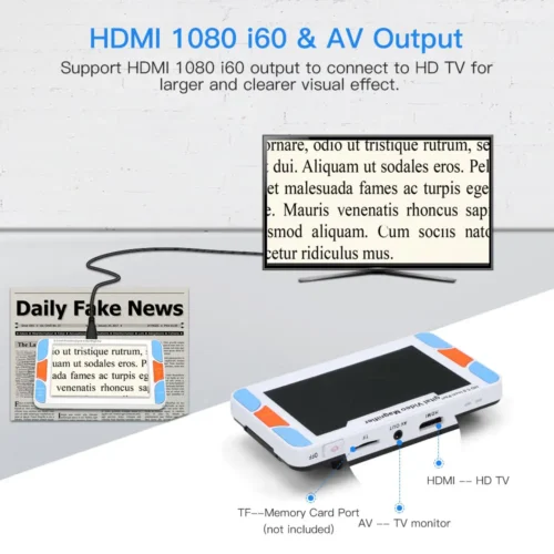 ⁦Eyoyo 5.0 بوصة LCD 3-48X المكبر الرقمي المحمول لوبا الإلكترونية قراءة الفيديو المعونة المحمولة مع HDMI 1080 i60 وإخراج AV - AliExpress⁩ - الصورة ⁦3⁩