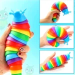 3D Slug Fidget Toy Colorful Slug Snail Toy Articulated Flexible All Ages Relief Anti-Anxiety Sensory Toys for Children - AliExpress
