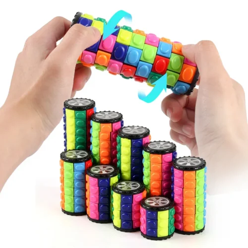 ⁦Creative 3D Rotating Slid Cube Puzzle Color Tower Decompression Novel Cube Child Puzzle Toy Parent-child Montessori Prop Gift - AliExpress 26⁩ - الصورة ⁦1⁩