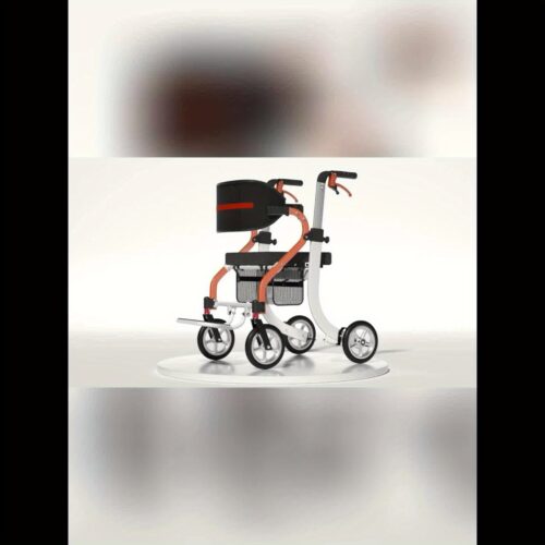 ⁦PERFCARE مشاية متعددة الوظائف لكبار السن - قابلة للتعديل، قابلة للطي، مجموعة عجلات رباعية مع سلة تسوق، مقعد ودواسات - تشغيل سهل بخطوة واحدة، لا يتطلب تركيب - مثالية لكبار السن والبالغين من جميع الأطوال للسفر والتسوق، مساعدة تنقل السفر|مساعدة تنقل قابلة للطي|هيكل قوي، ملحقات المشاية لكبار السن⁩ - الصورة ⁦12⁩