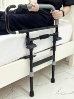 ⁦قضبان سرير قابلة للتعديل للبالغين وكبار السن - حامل سرير قابل للطي للسلامة - مصنوع من الصلب المتين، قابل للتوسيع وتعديل الارتفاع لدعم غرفة النوم⁩ - الصورة ⁦9⁩